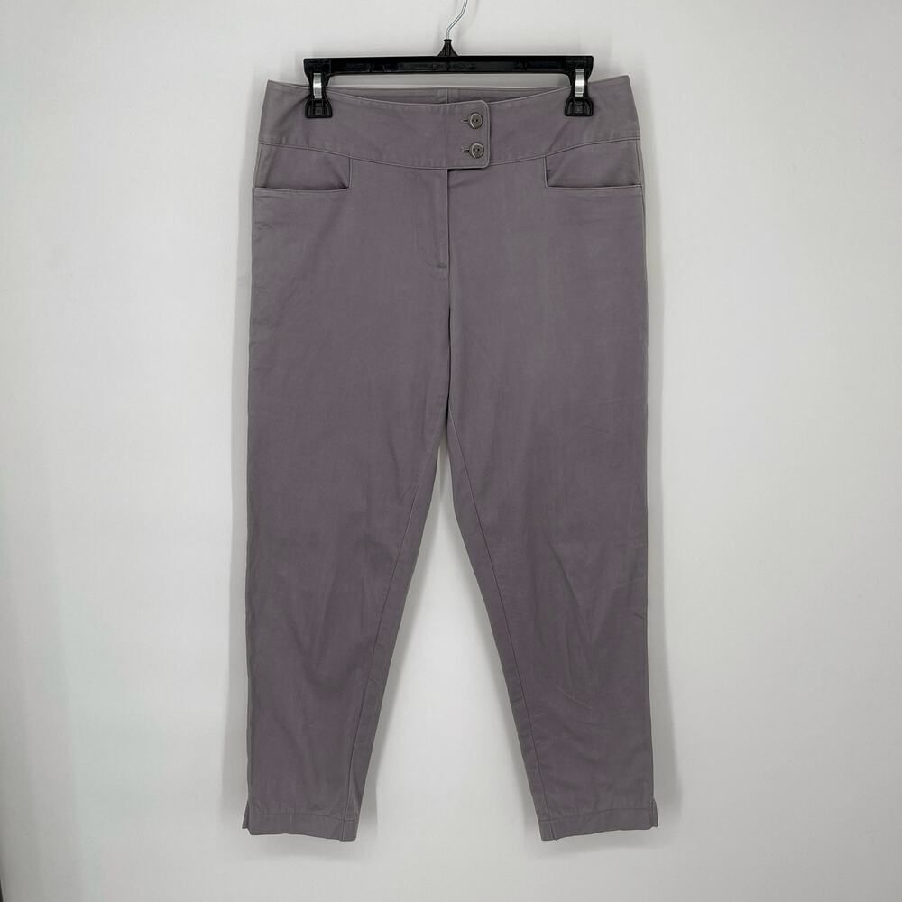 Robert Kitchen Canada Women's Crop Pants Size 6 Gray Cotton Blend Lightweight